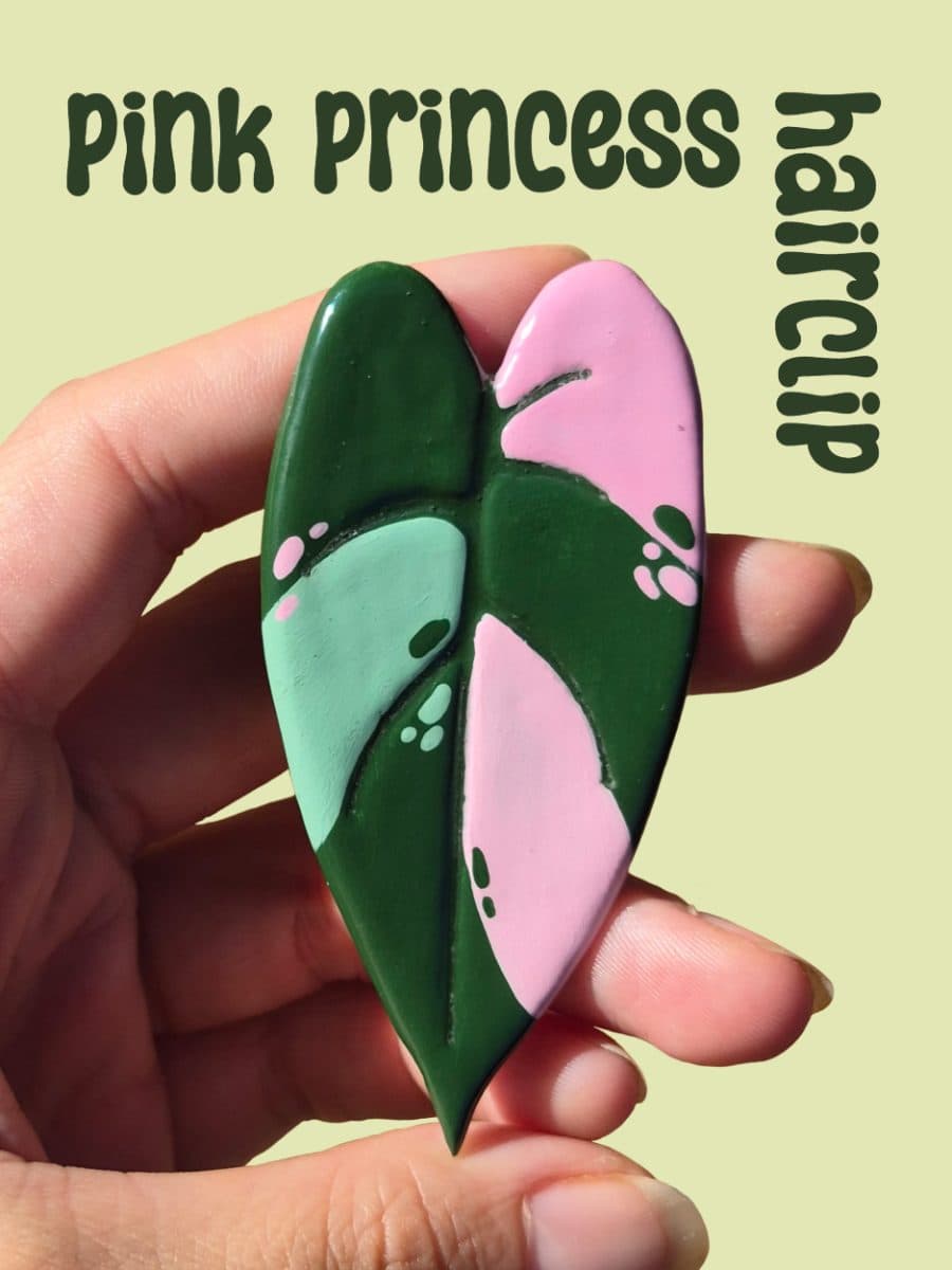 Pink Princess Philodendron Hairclip