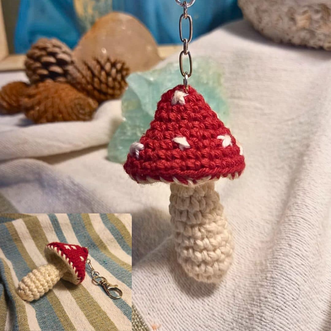 Crochet Woodland Mushroom Keychain / Bag Charm