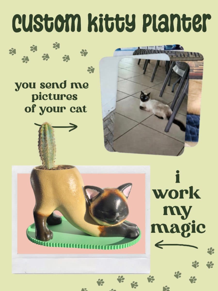 Custom Kitty Planter