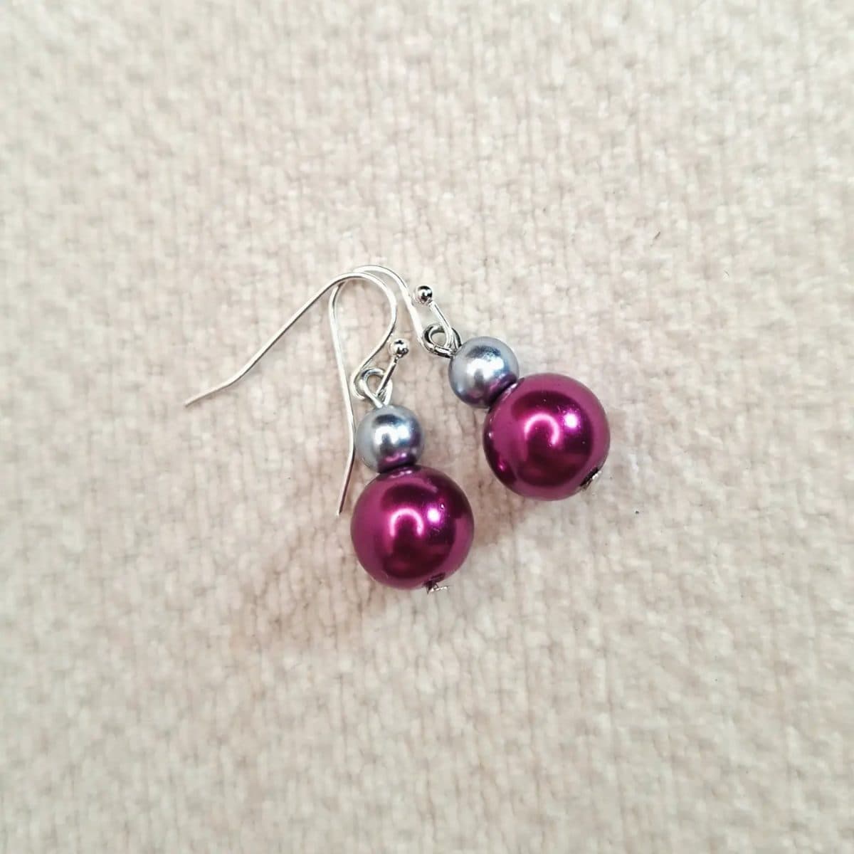 Purple and Grey Pearl Earrings