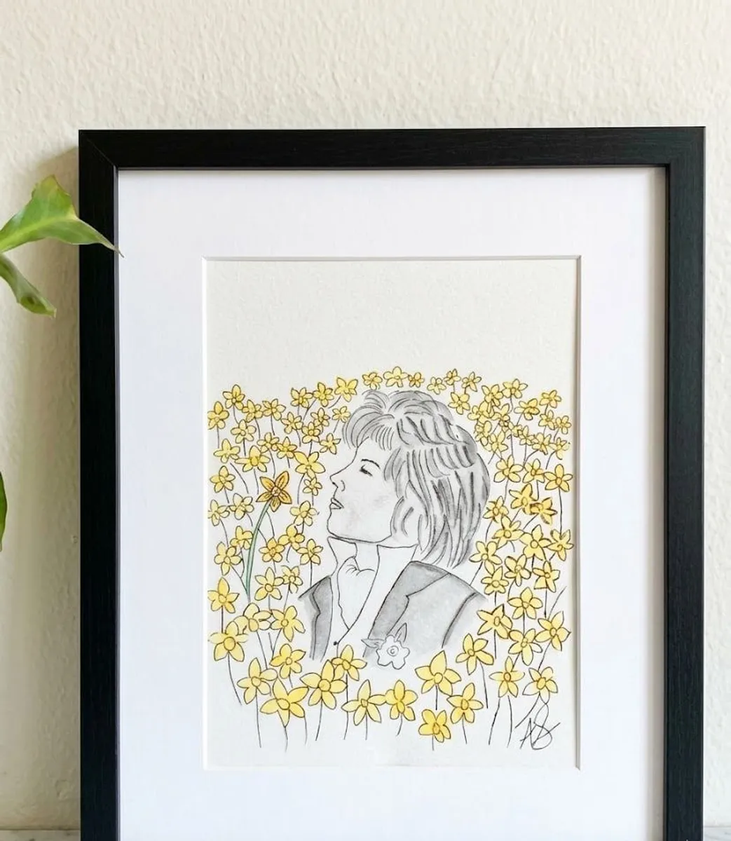 "1001 Yellow Daffodils" Freddie Mercury Original Mixed Media Art - Innuendo Inspired