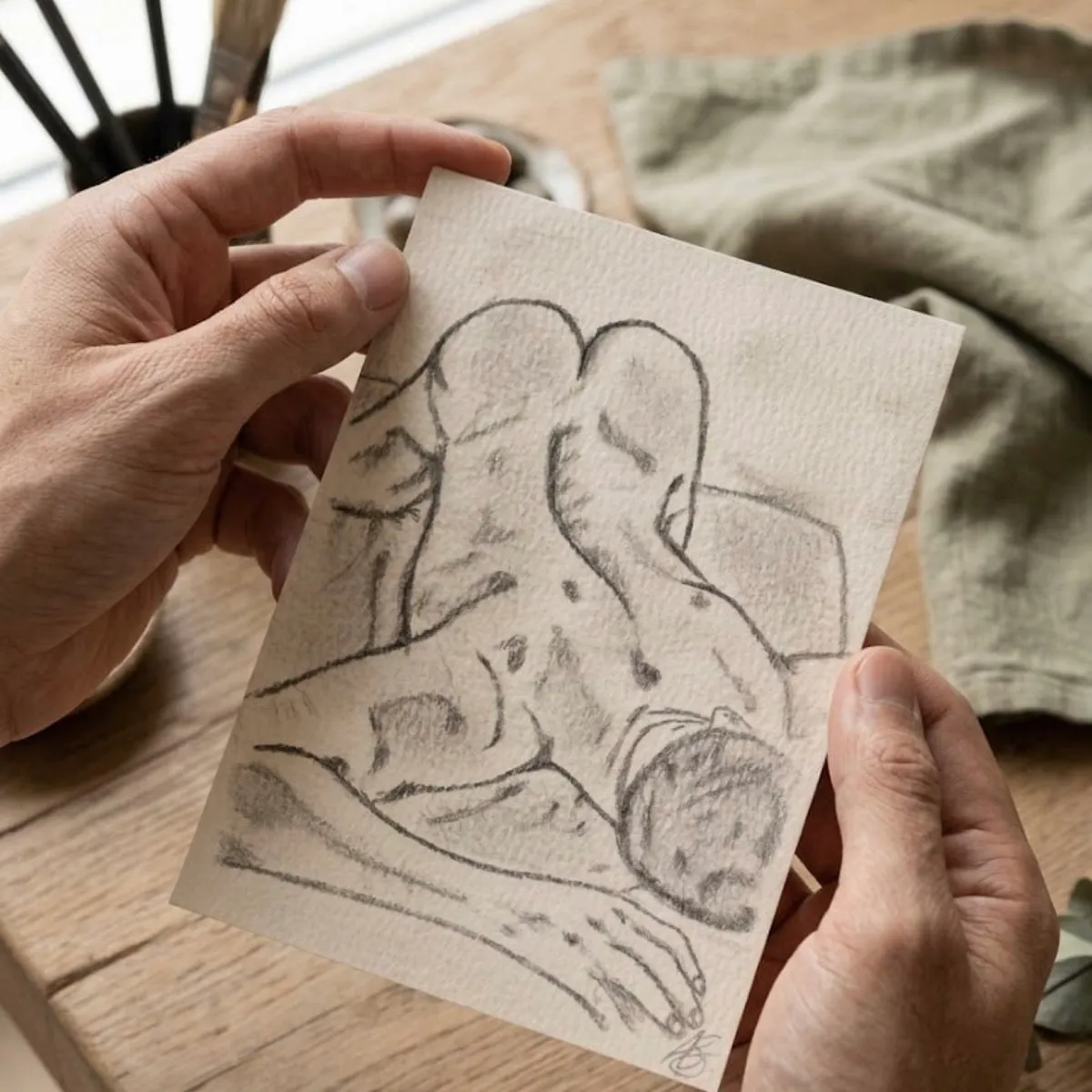 "Invitation" - Original Figure Studies Art