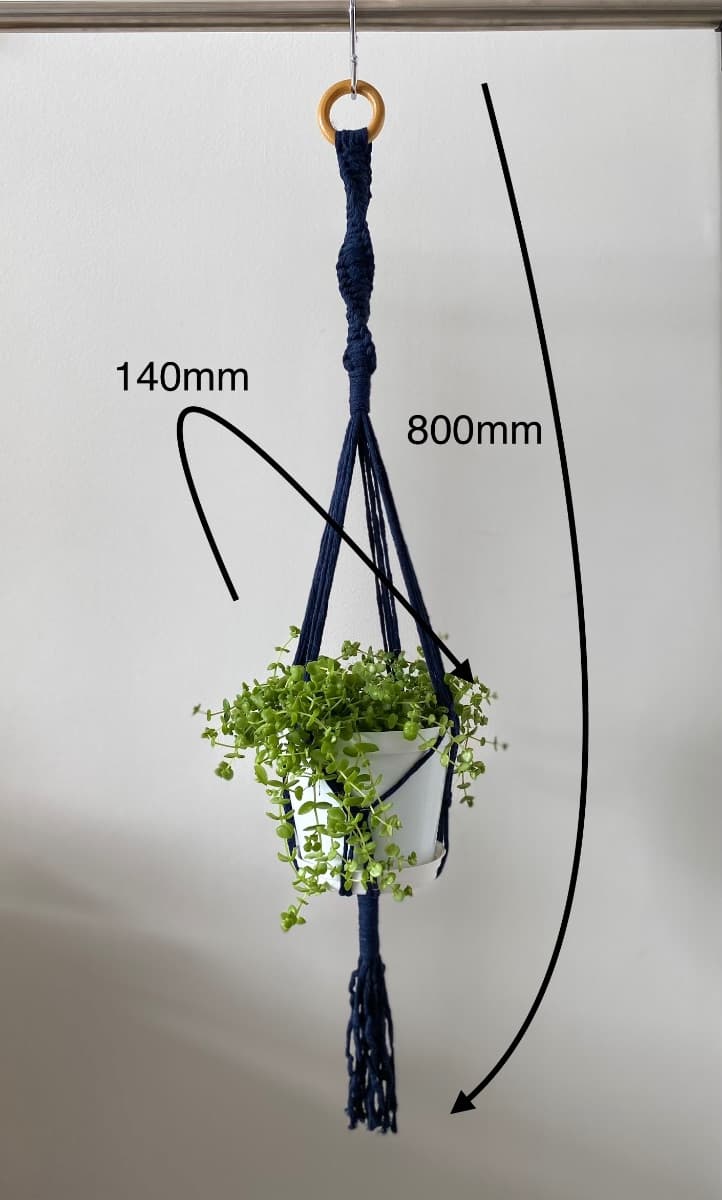 Navy Blue Macramé Plant Hanger