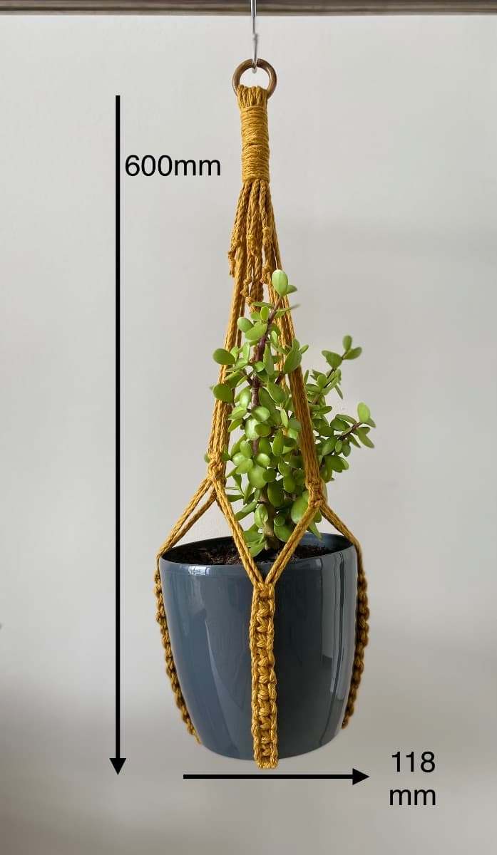 Mustard Up-Side down Macramé Plant Hanger