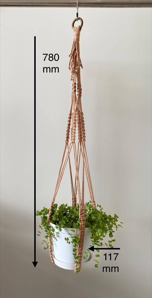 Dusty Pink Up-Side down Macramé for plants