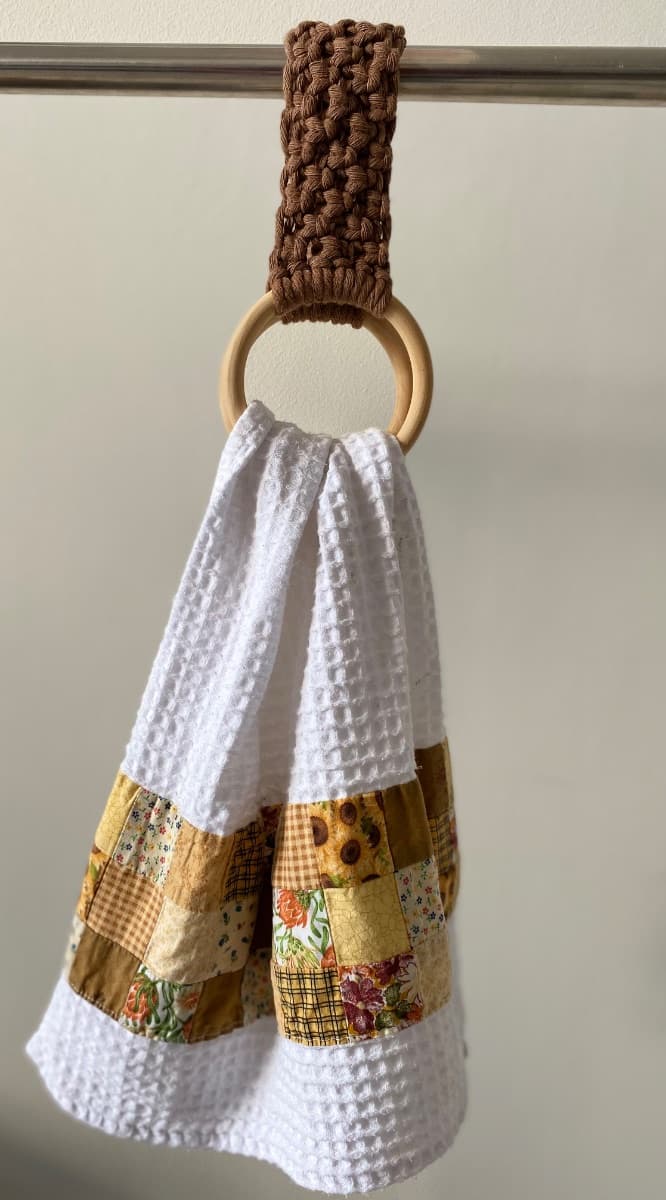 Macramé hand ring for dishclothes