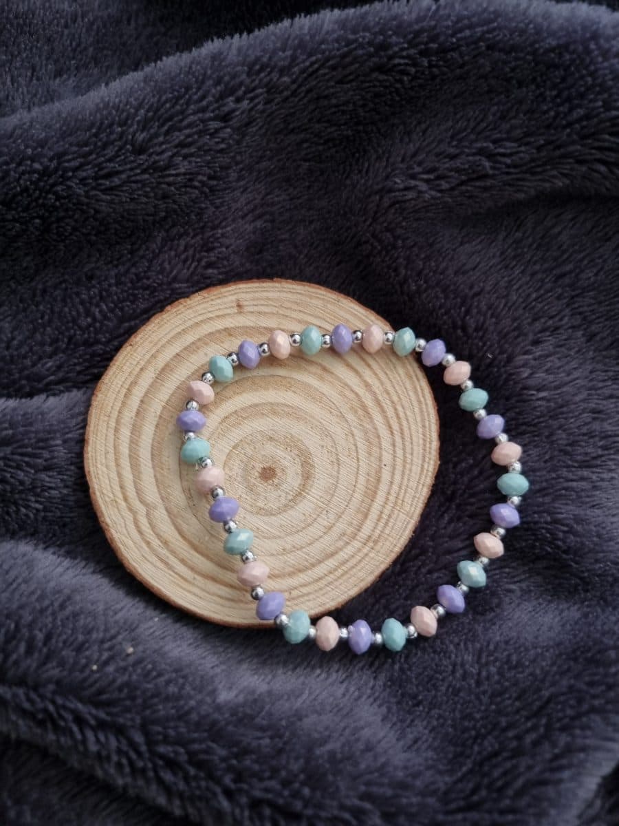 Pastel Geometric Beaded Stretch Bracelets