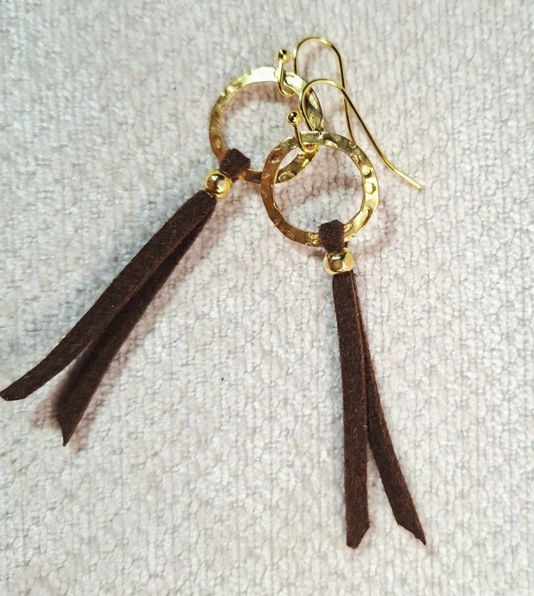 Textured Circle & Tassels Earrings