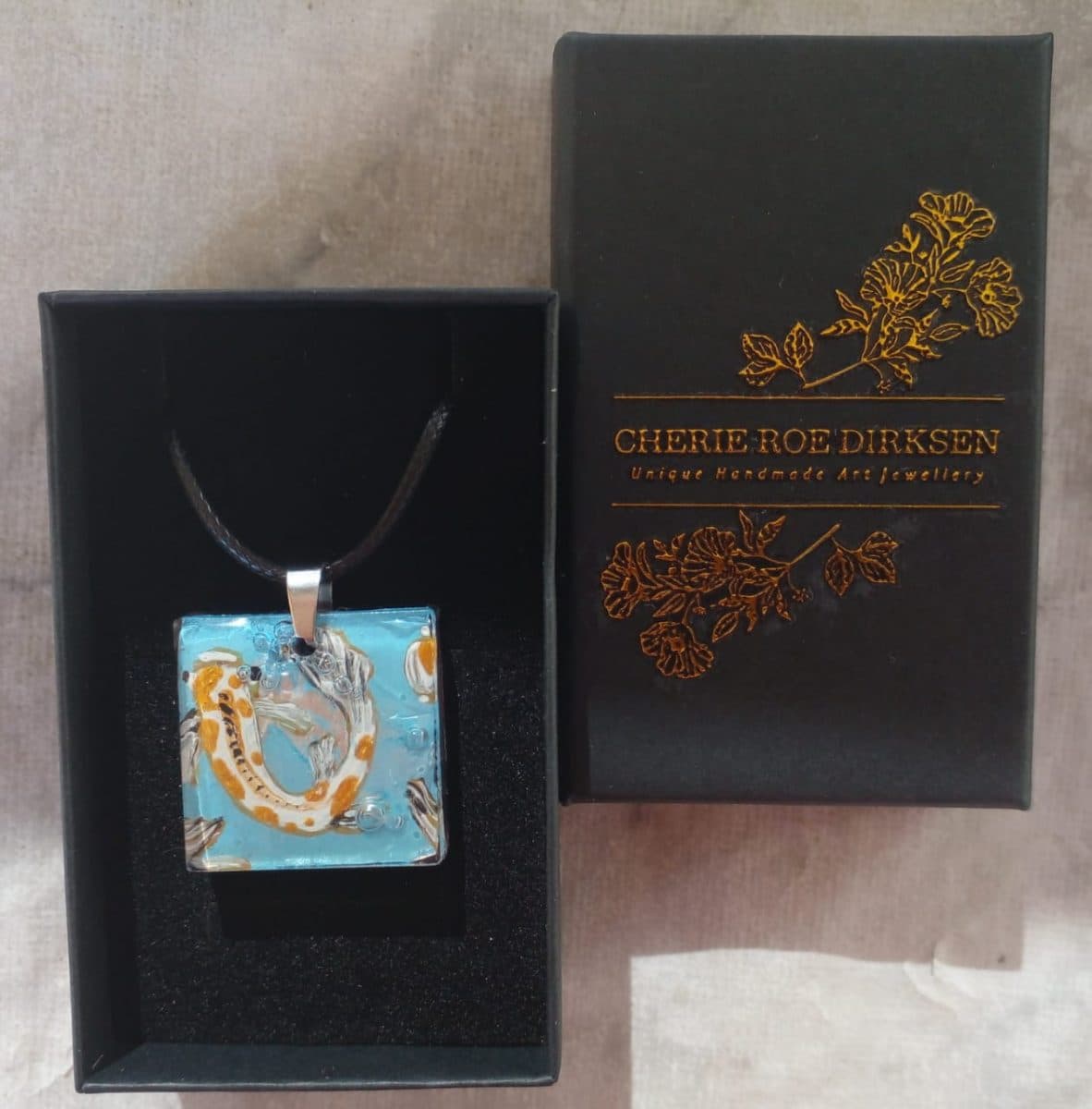 Hand-Painted Koi Fish Necklace, One-Of-A-Kind