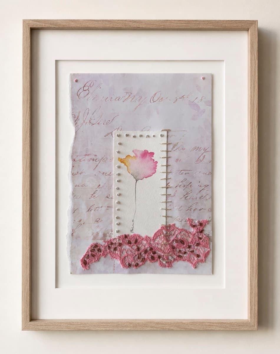 Soft Pink Awakening Collage Wall Art
