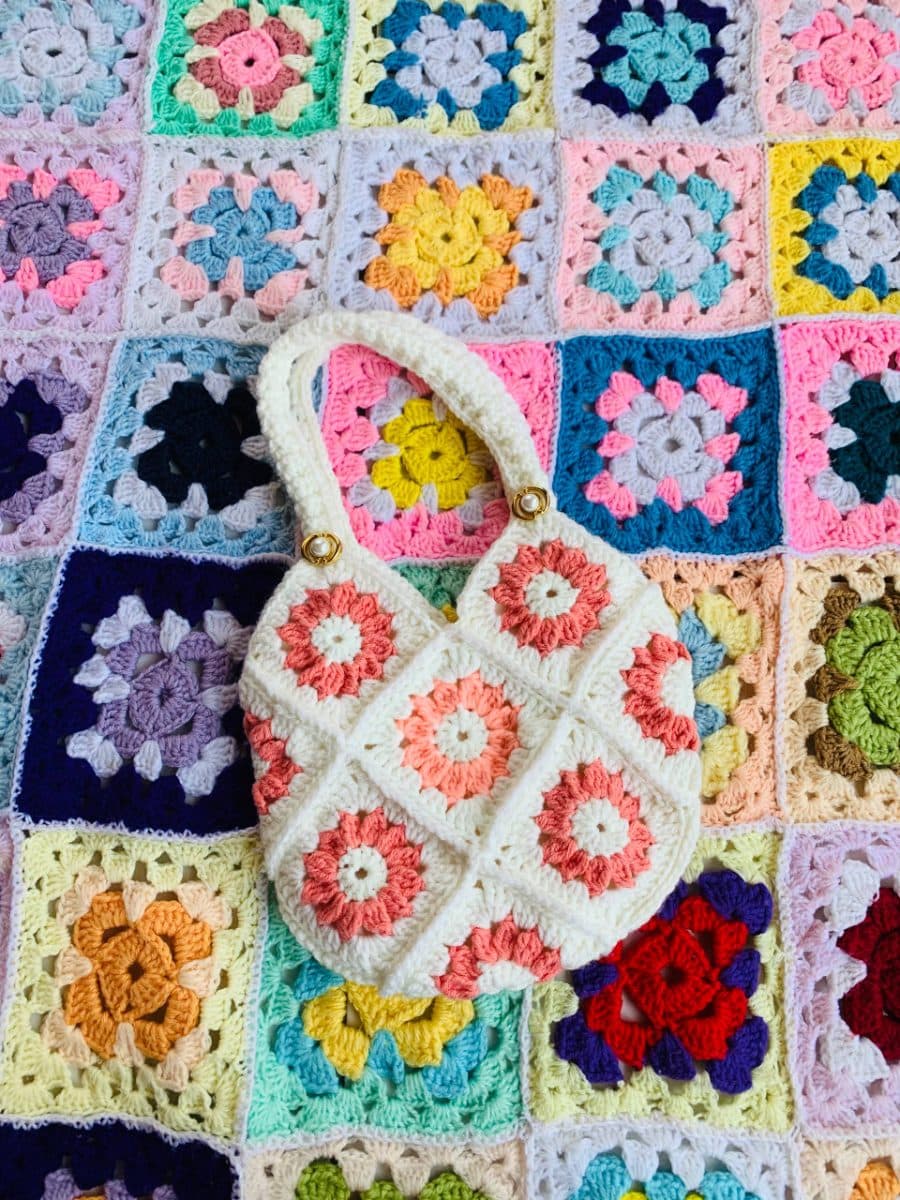 Handmade Granny Square Crochet Bag