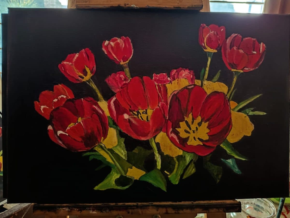 "Tulips" Original Oil Painting