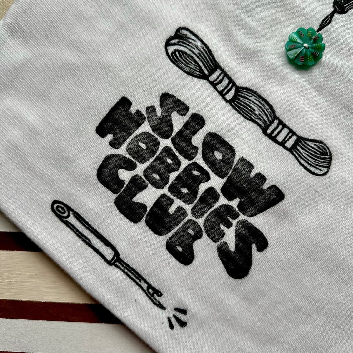 LINO PRINTED PROJECT BAG | Slow Hobbies Club