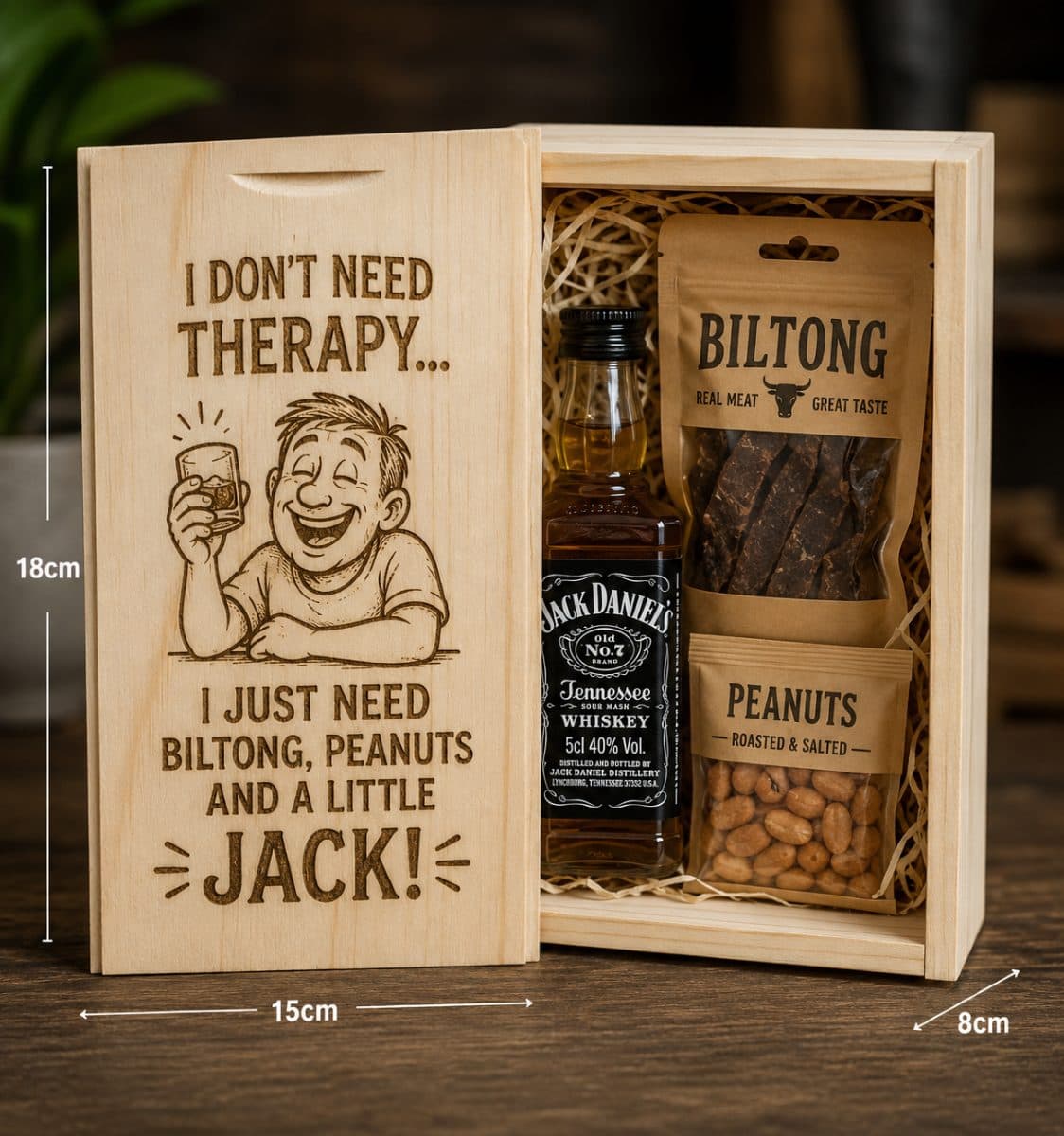 Engraved wooden gift box