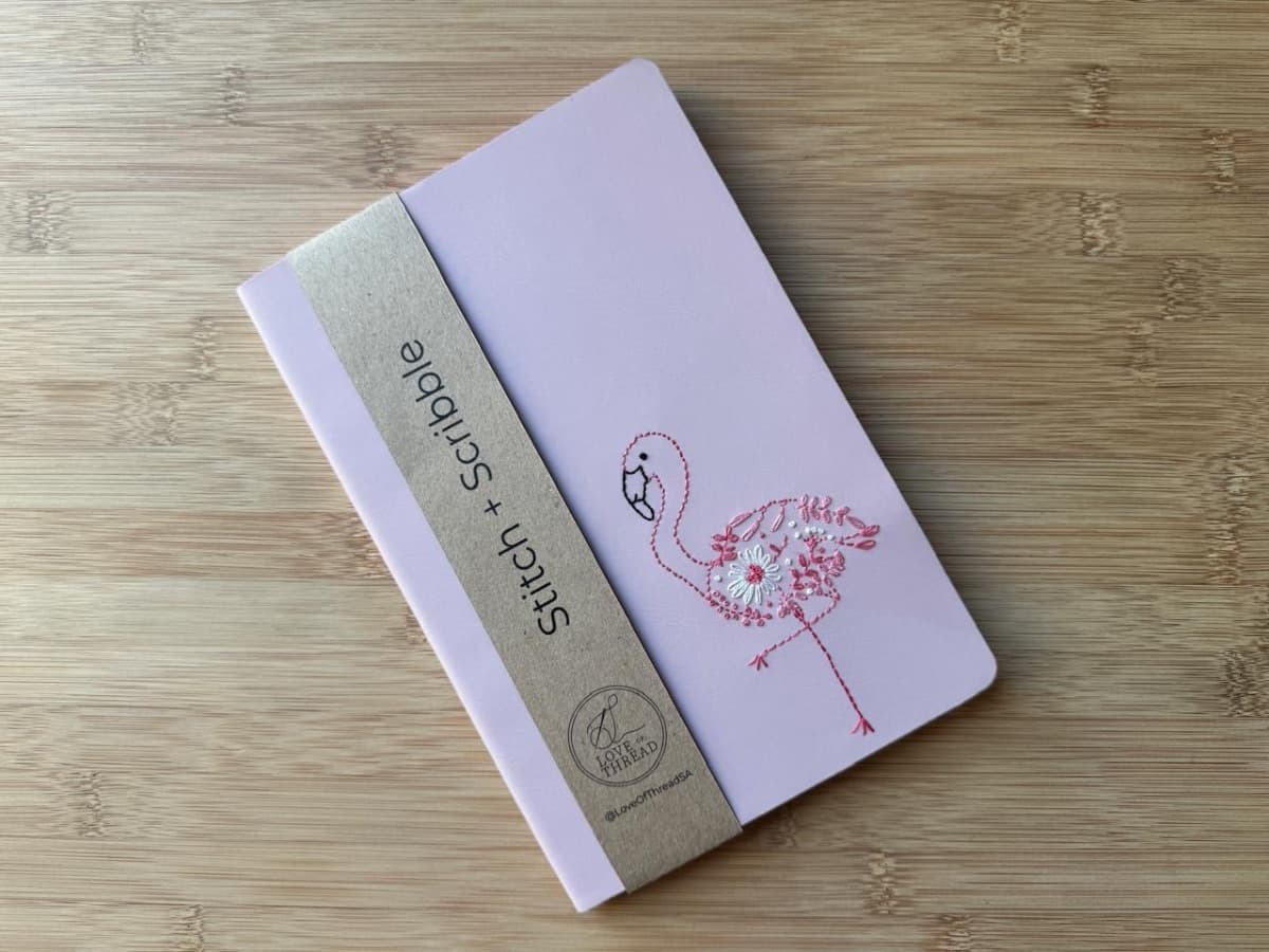 Flamingo Embroidered Notebook