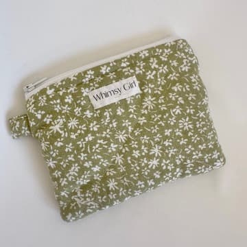 Green Ditsy Floral Treasure Pouch