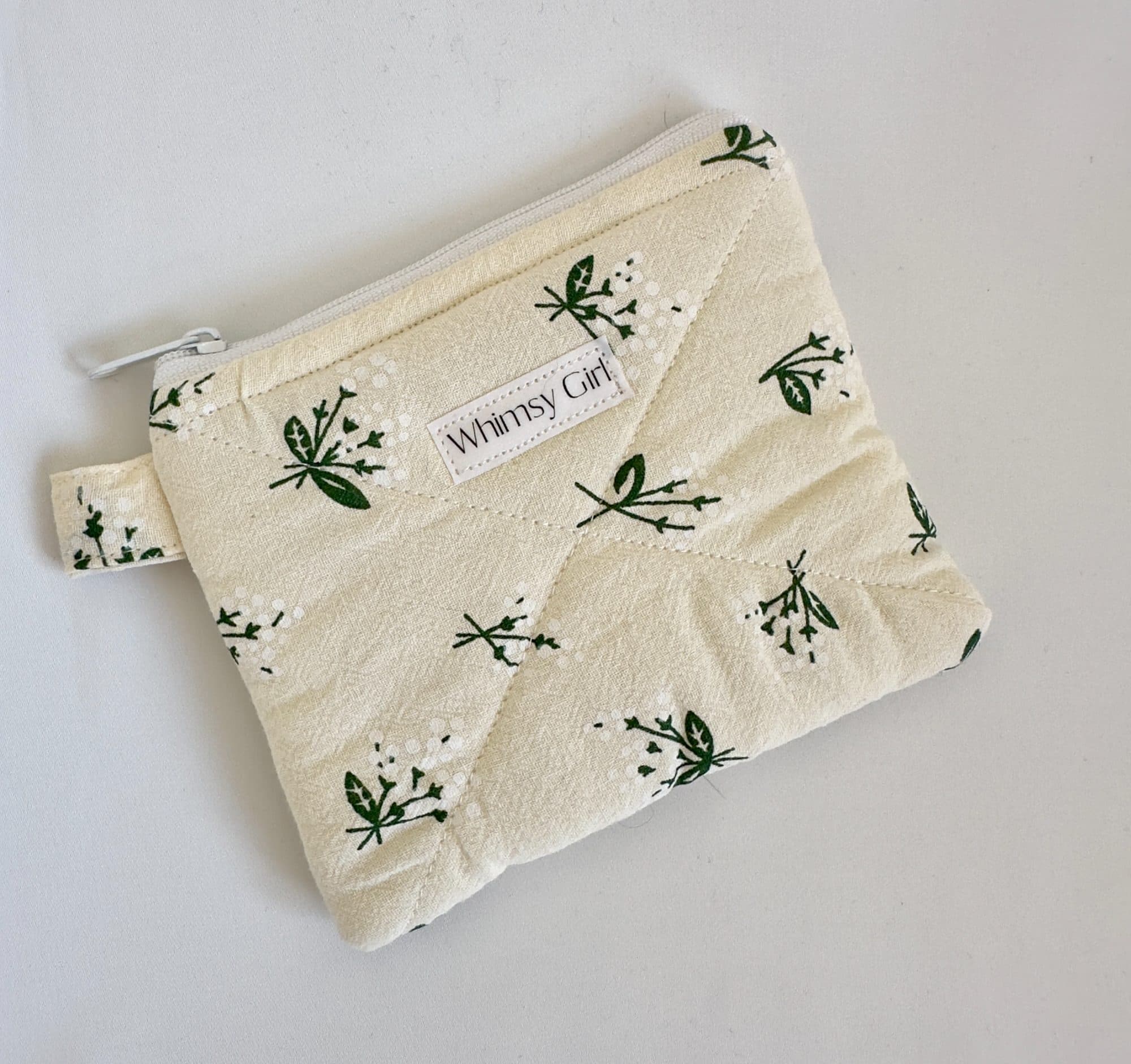Botanical Leaf Quilted Treasure Pouch
