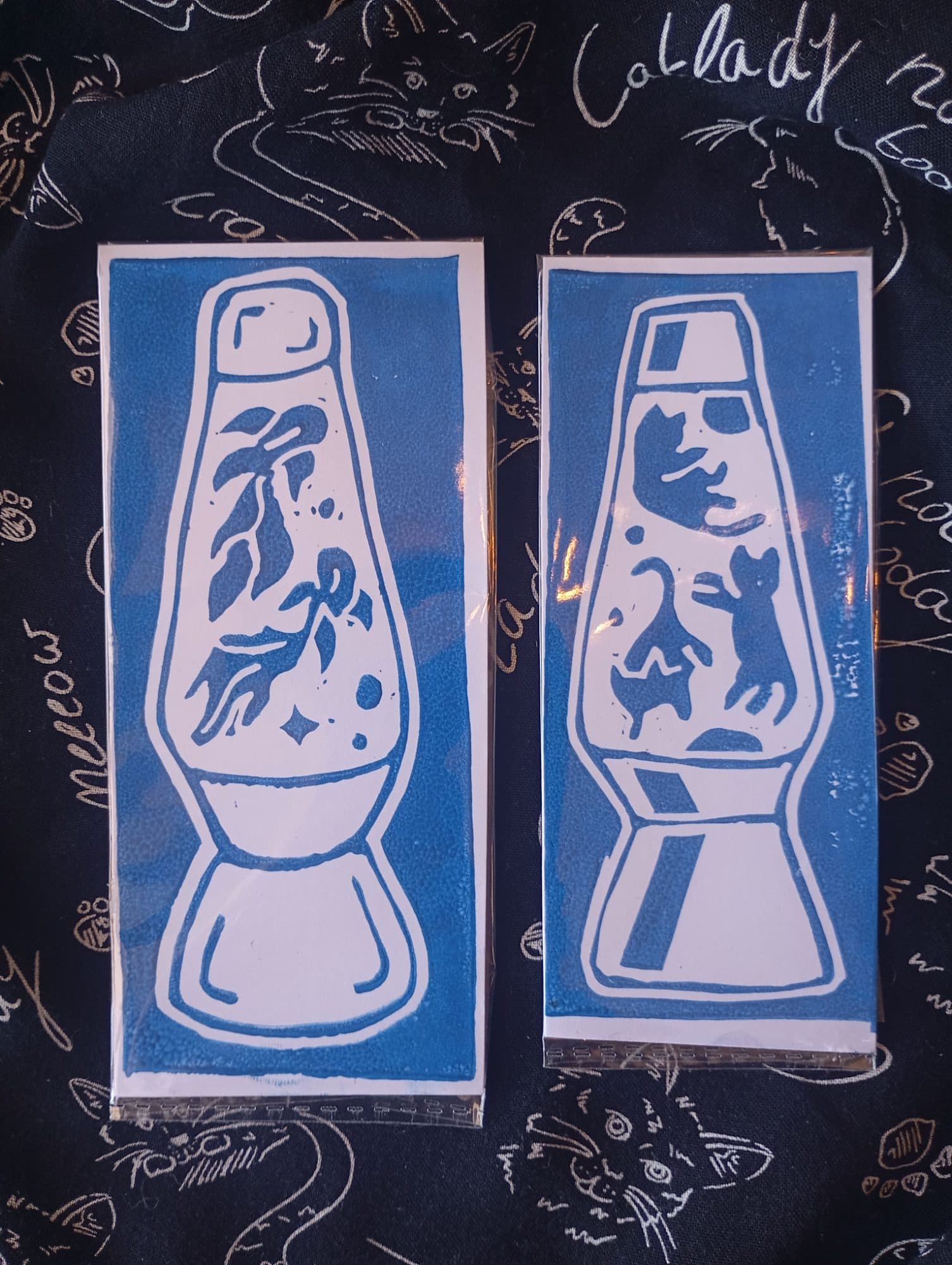 Cat and Fish in Lava Lamps Duo Prints