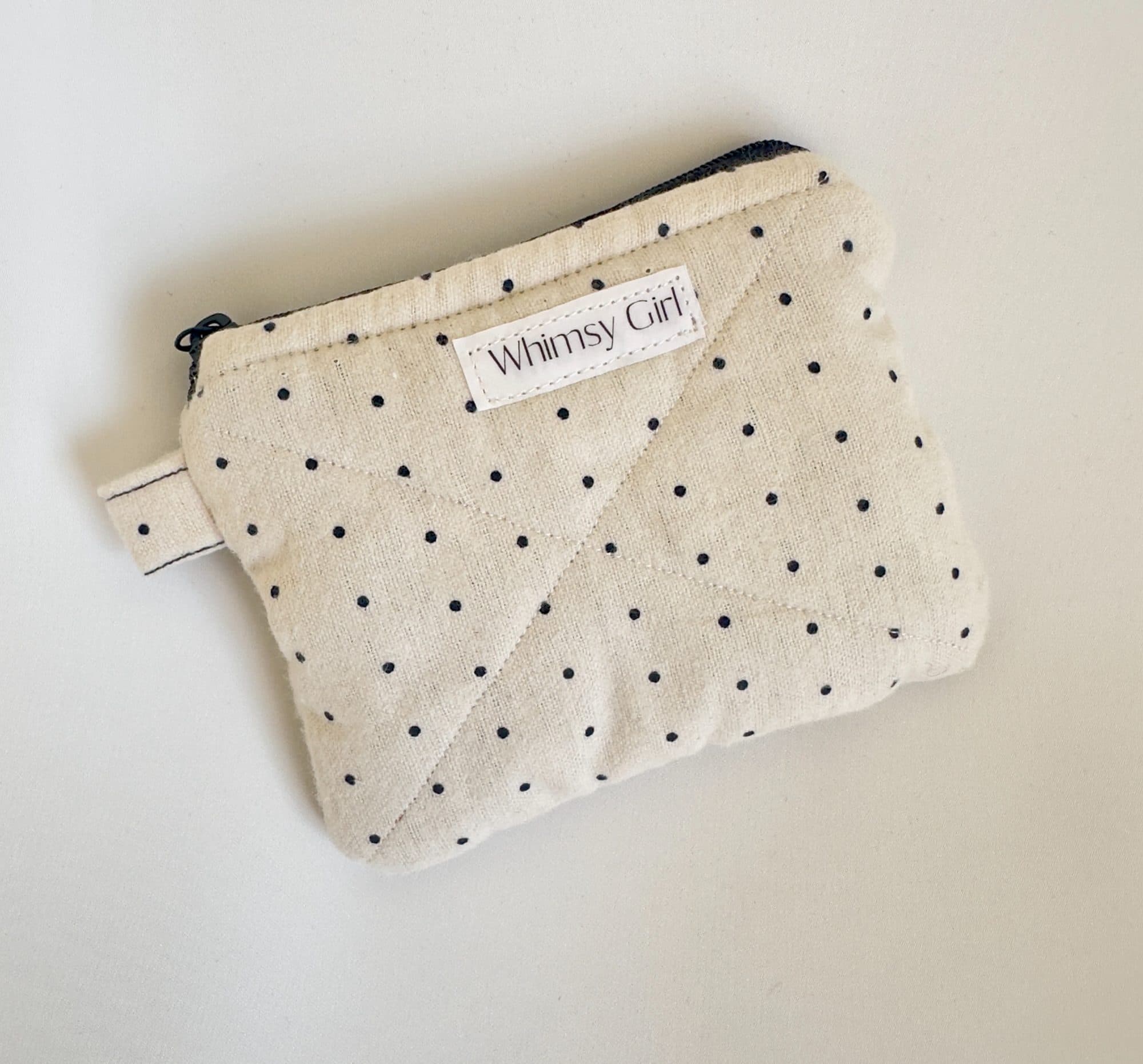 Black and Cream Polkadot Treasure Pouch