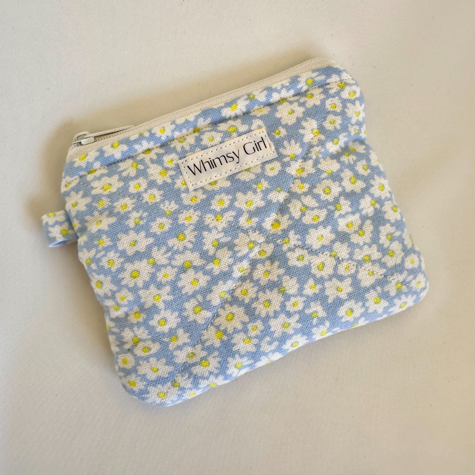 Blue Daisy Quilted Treasure Pouch