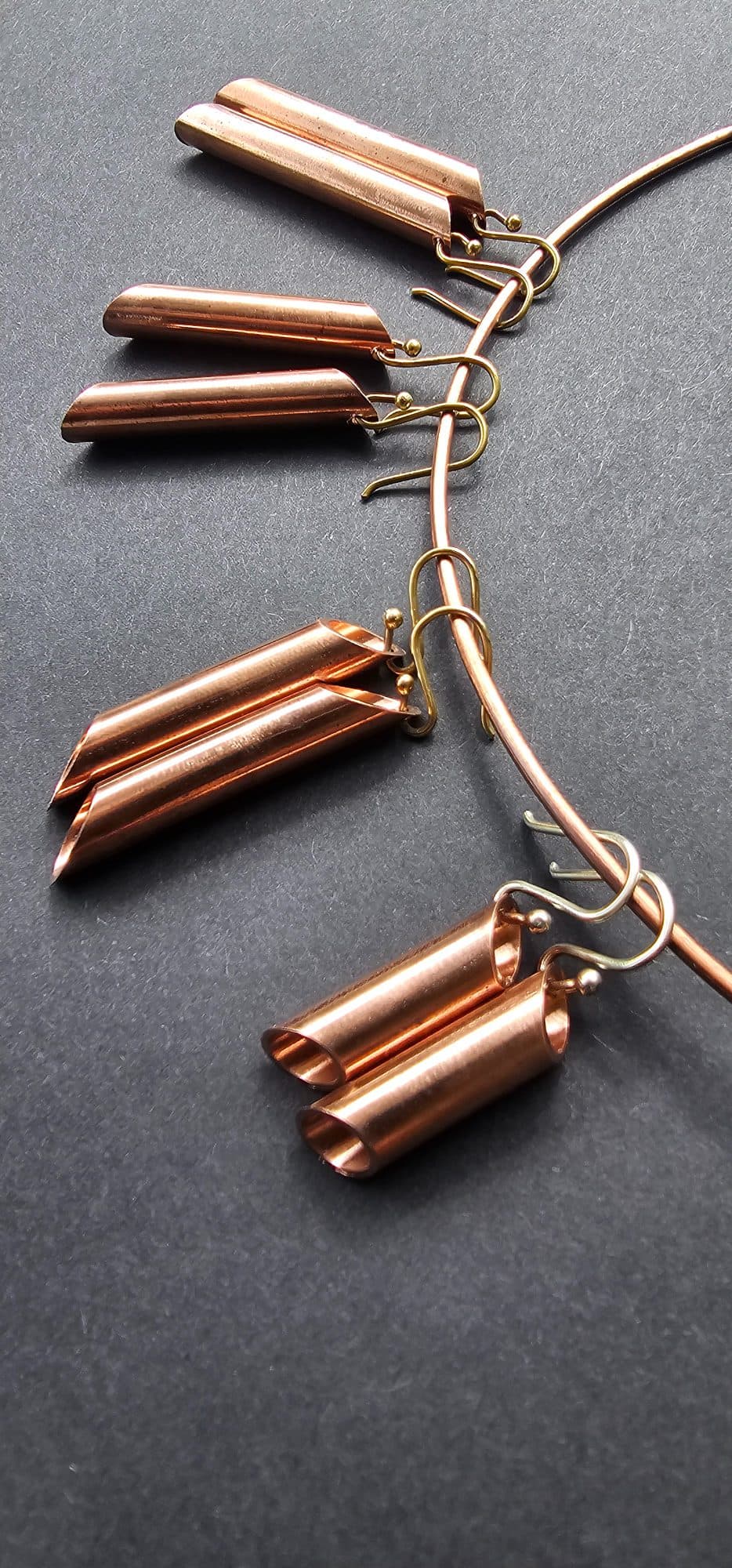 Macaroni Copper Tube Earrings – Handmade by Simple Tradesman