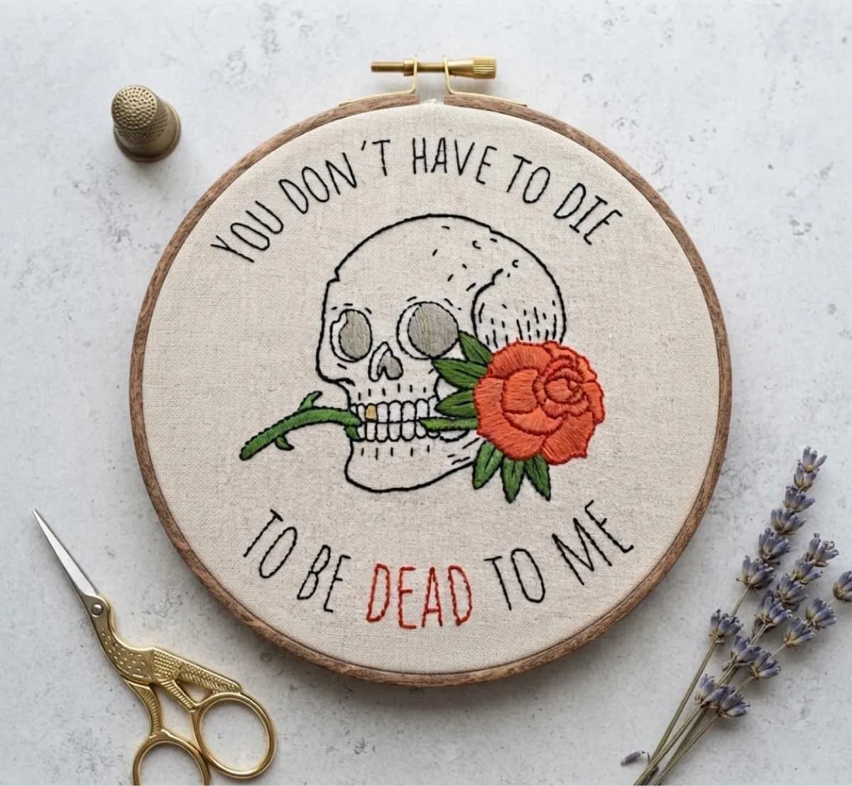 Dead To Me - 100% Handmade Embroidered Art