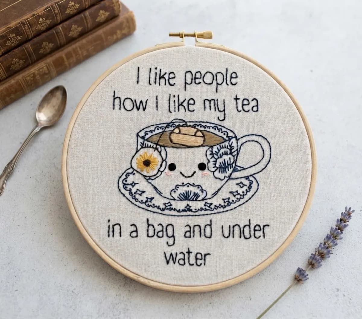 I Like People... - 100% Handmade Embroidered Art