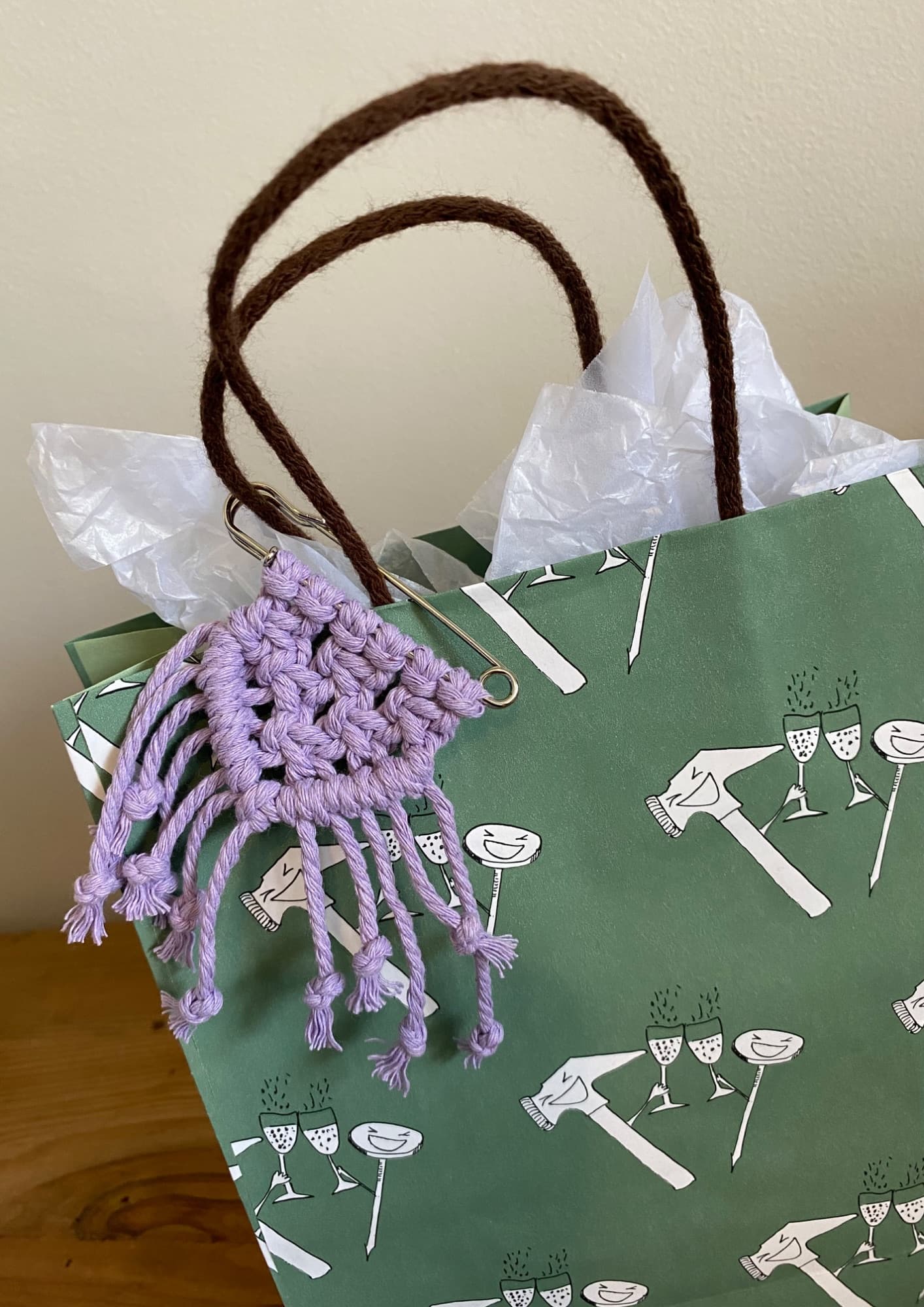 Purple Macramé Pin