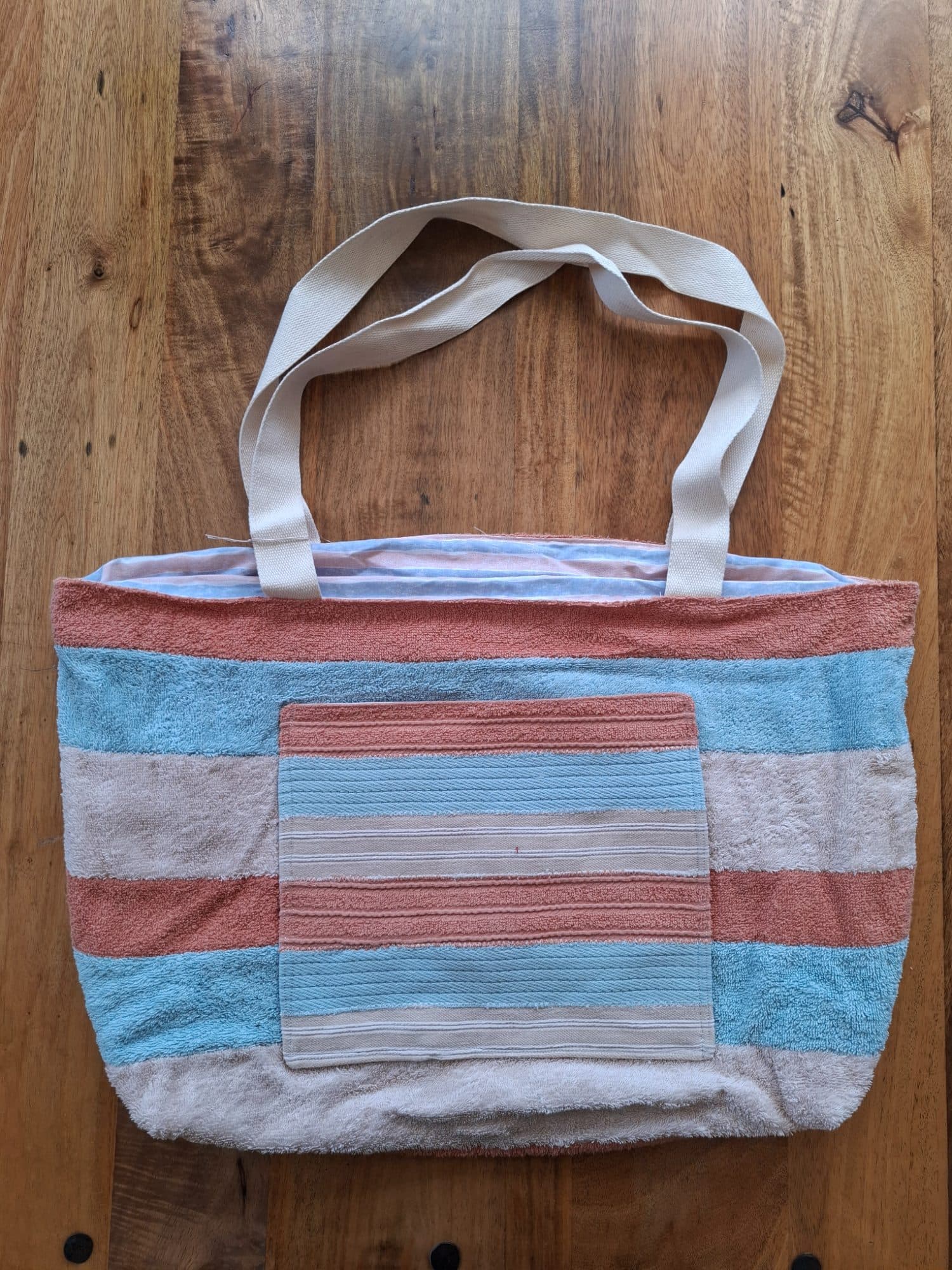 Large toweling beach bag