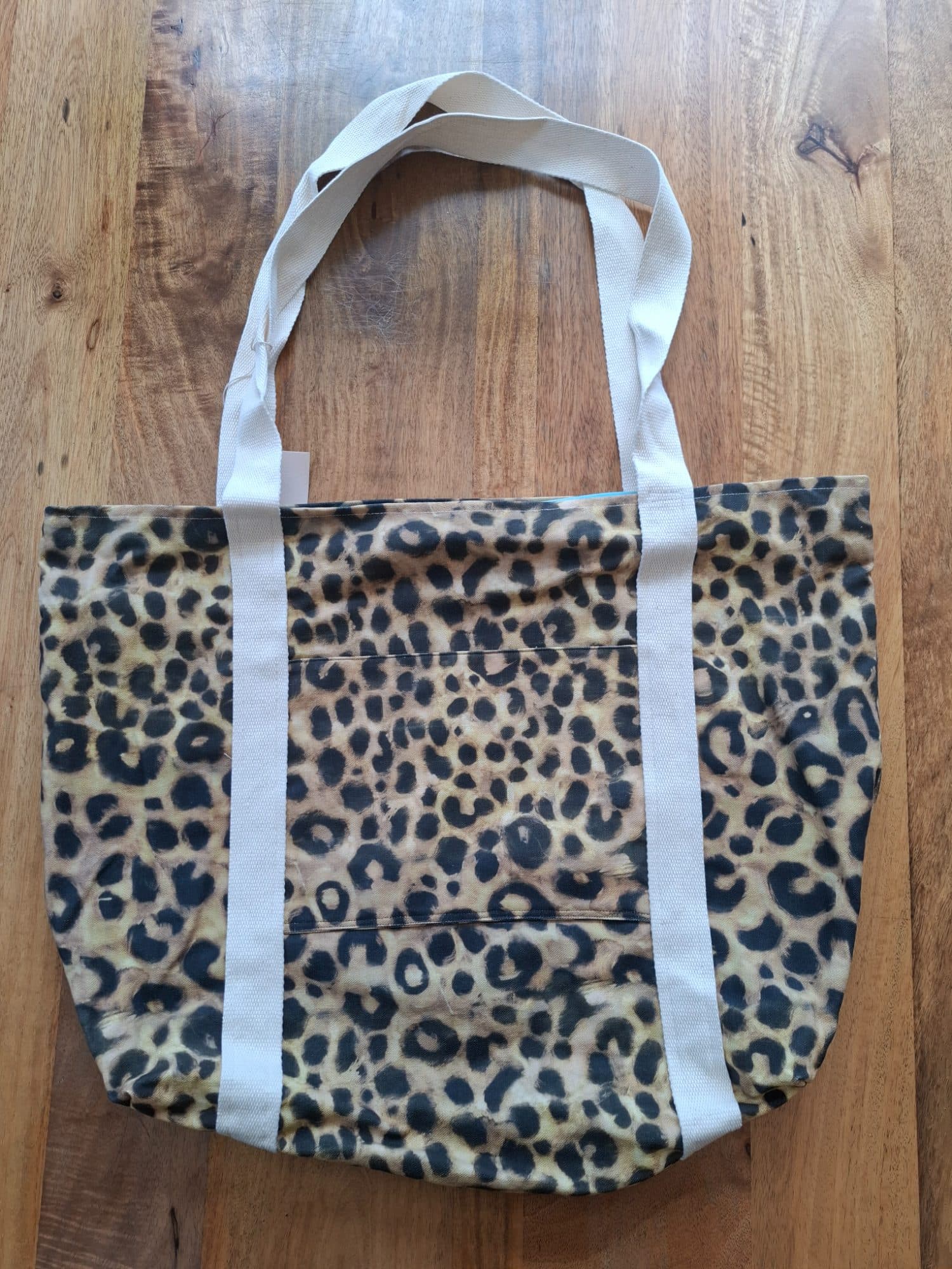 Leopard print beach bag
